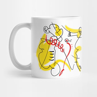 Monkey and seahorse stylized in the spirit of surrealism Mug